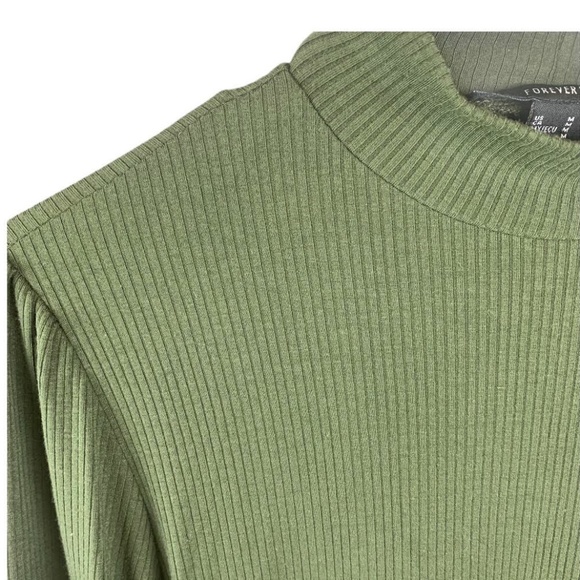 🍀Forever21 Dress Long Sleeve High Neck Green - Picture 4 of 6